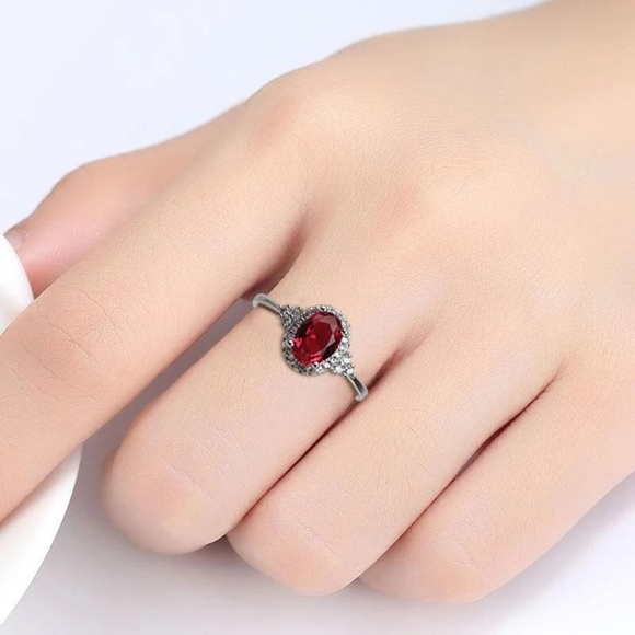 New Silver 925 women's ruby gemstone ring - Picture 4 of 5